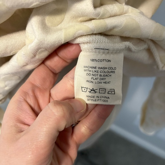 Jackson Rowe Arose Sweatshirt Cream Leopard Print Tie Front Cotton Sweatshirt - Picture 13 of 15